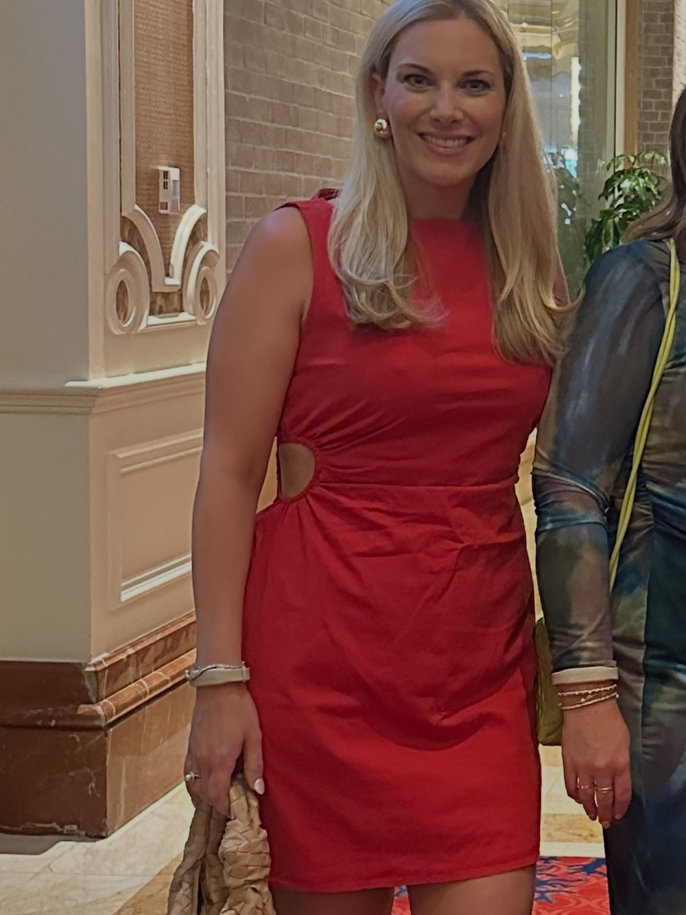 Abercrombie red Cutout Dress - size medium TALL